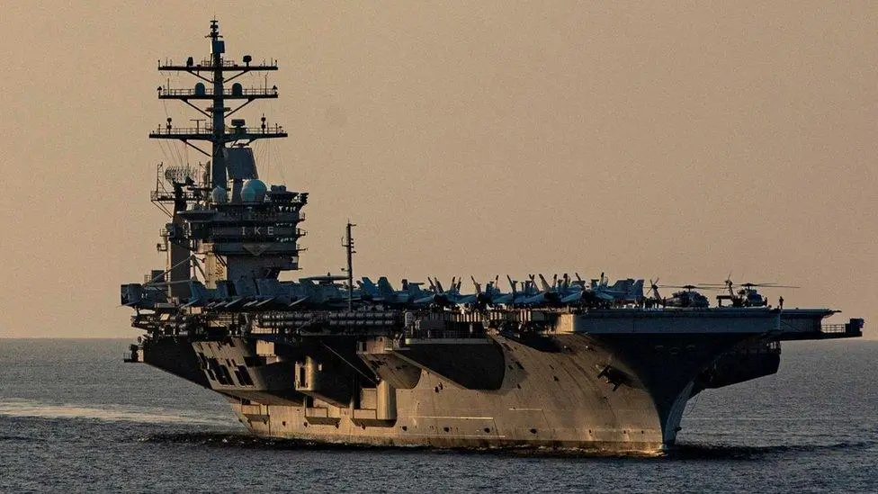 uss-eisenhower, porte-avions-us, iran, centcom, missiles-hypersoniques, fattah-2, true-promise-8, propagande-iran, guerre-iran-usa, geopolitique-moyen-orient, pasdarans, golfe-persique, carrier-strike-group, escalade-navale, 2026